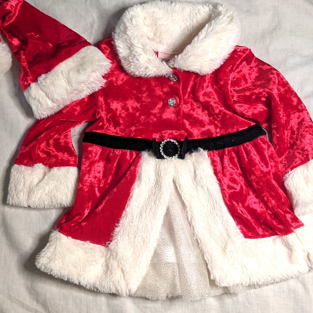 Holiday dress with matching hat